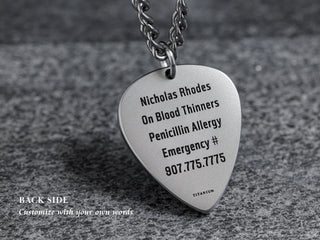 TITANIUM - Real Handwriting Mens Deep Engraved Necklace