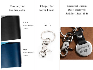 Real Handwriting Folded Leather Keychain