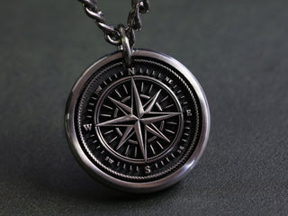 TITANIUM Custom Direction Compass Necklace