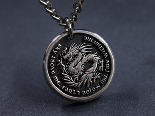 TITANIUM Custom Dragon 3D Necklace