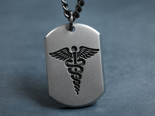TITANIUM Medical Alert Dog Tag Necklace