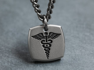 TITANIUM Medical Alert Square Necklace