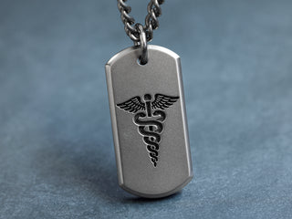 TITANIUM Mini Tag Medical ID Necklace