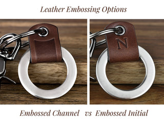 Personalized Leather Keychain Set