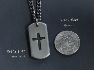TITANIUM Mini Tag Cross Necklace