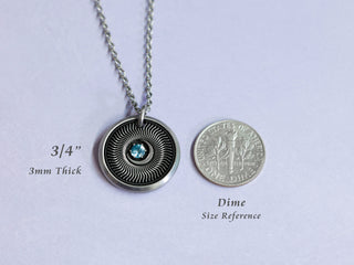 Titanium Sun Moon and Stars Gemstone Necklace