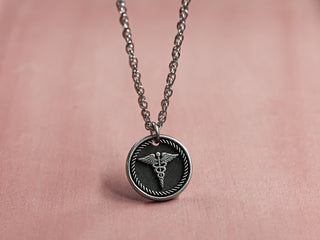 TITANIUM Womens Small Medical Caduceus