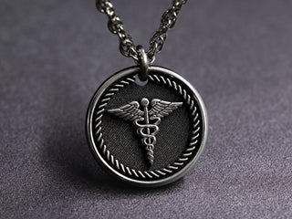 TITANIUM Womens Small Medical Caduceus