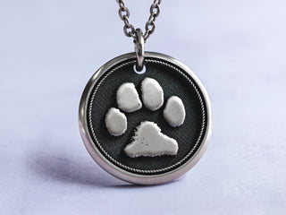 TITANIUM Real Pawprint Necklace