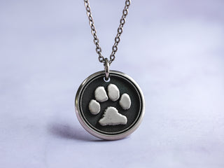 TITANIUM Real Pawprint Necklace