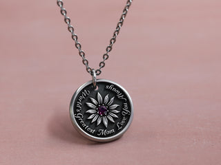 TITANIUM Womens Gem Flower Necklace