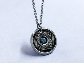 Titanium Sun Moon and Stars Gemstone Necklace