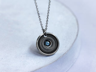 Titanium Sun Moon and Stars Gemstone Necklace