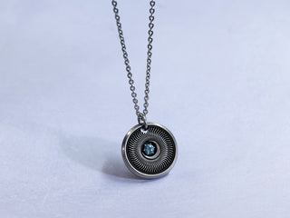 Titanium Sun Moon and Stars Gemstone Necklace