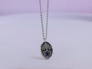 Womens Tree of Life Gemstone Necklace