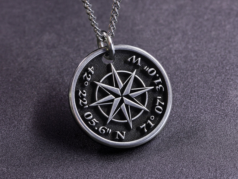 TITANIUM Women's Compass Necklace