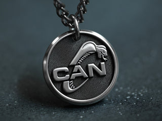 Your Custom 3D Art - Reversible - Mens Titanium Round Necklace