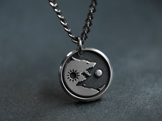 Your Custom 3D Art - Reversible - Mens Titanium Round Necklace
