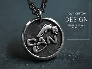 Reversible - Your Custom 3D Art - Mens Titanium Round Necklace