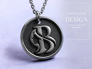 Your Custom 3D Art - Womens Titanium Round Necklace