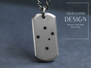 Your Custom Deep Engraved Art - Mens Titanium Mini Tag Necklace