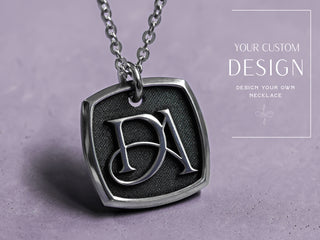 Your Custom 3D Art - Womens Titanium Square Necklace