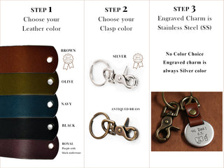 Real Handwriting Folded Leather Keychain