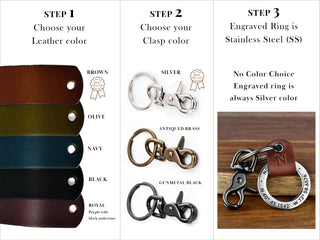 Employee Volunteer Appreciation Leather Keychain Ring