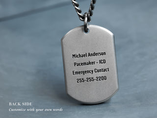 TITANIUM Medical Alert Dog Tag Necklace