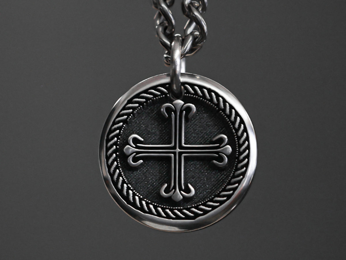 TITANIUM Mens Custom Cross Necklace - 3D Cross Necklace - Maven Metals
