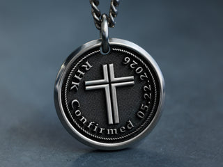 Titanium Custom Confirmation Cross Necklace