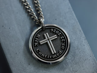 Titanium Custom Confirmation Cross Necklace