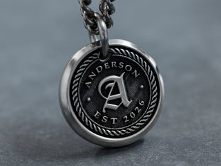 Titanium Family Seal Necklace