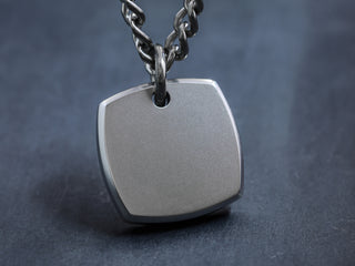 Titanium Deep Engraved Square Necklace