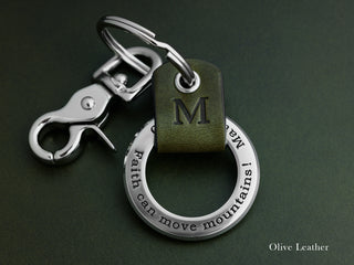 Womens Custom Leather Keychain Ring