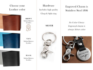 Real Handwriting Folded Leather Keychain