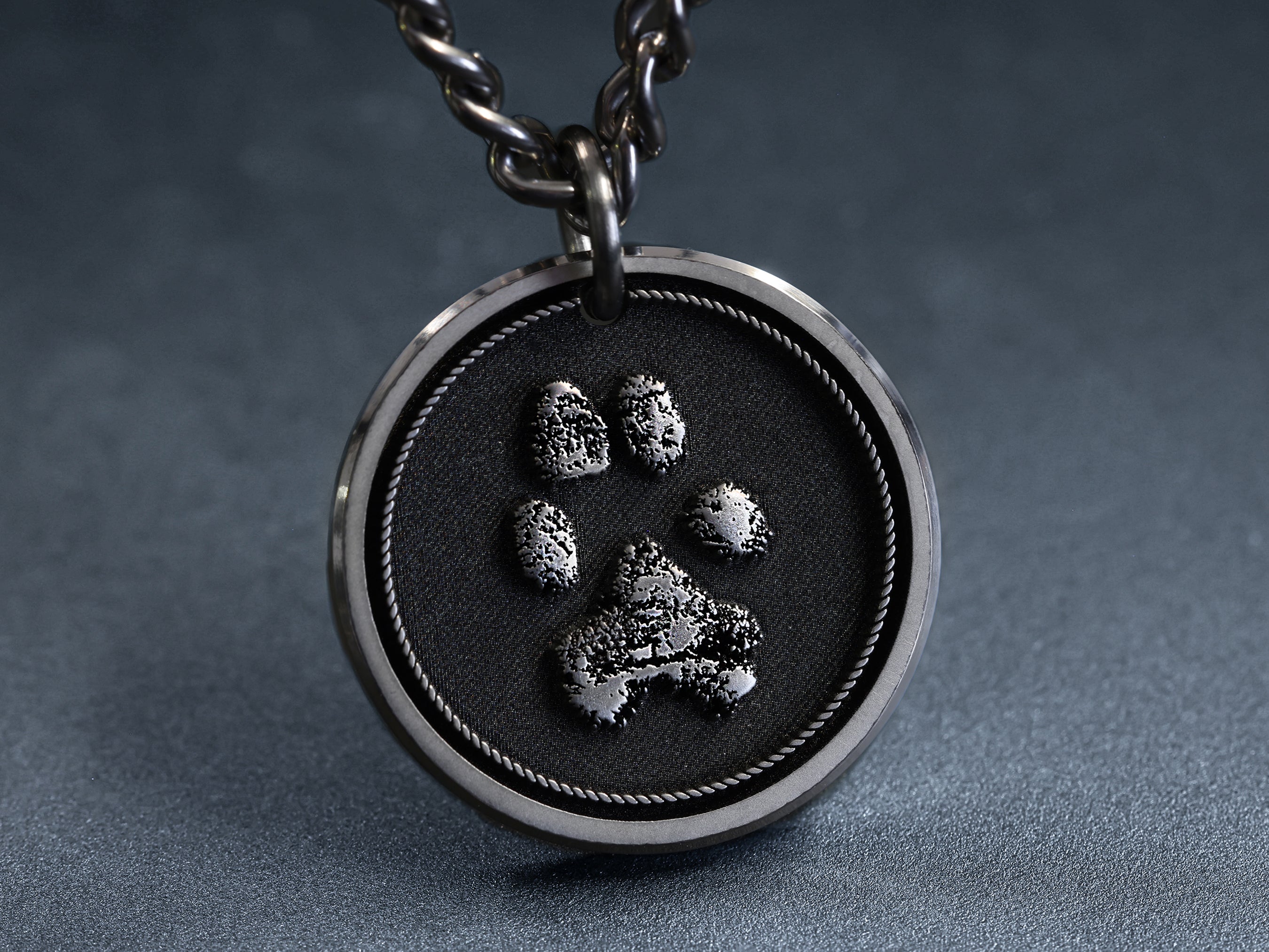 TITANIUM Real Pawprint Necklace – Maven Metals - Main Image
