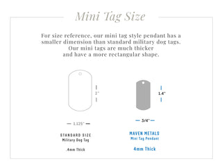 Your Custom Deep Engraved Art - Mens Titanium Mini Tag Necklace