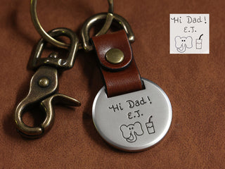 Real Handwriting Folded Leather Keychain