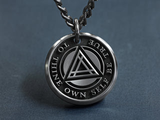 Mens Titanium Sobriety Necklace Customize with your own word