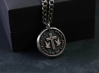 TITANIUM Custom Memorial Cross Necklace