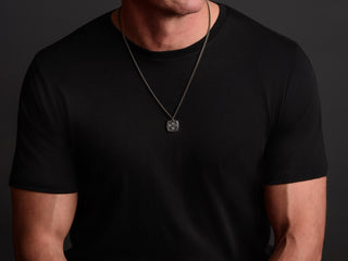 Titanium Five Fold Cross Square Custom Necklace