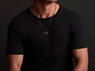 Your Custom 3D Art - Mens Titanium Square Necklace