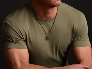 Your Custom 3D Art - Mens Titanium Square Necklace