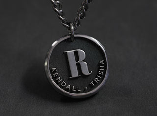 Mens Custom Wedding Anniversary Necklace made from 3D Titanium