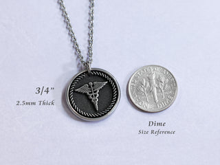 TITANIUM Womens Small Medical Caduceus