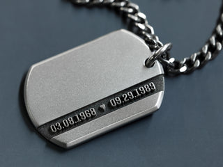TITANIUM Custom Dog Tag Necklace - Small