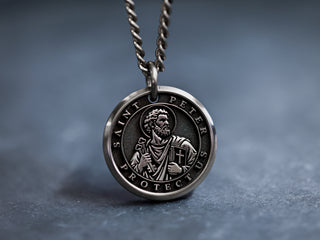Titanium St Peter Protection Necklace