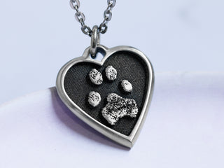 TITANIUM Real Pawprint Necklace