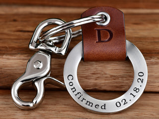 Womens Custom Leather Keychain Ring